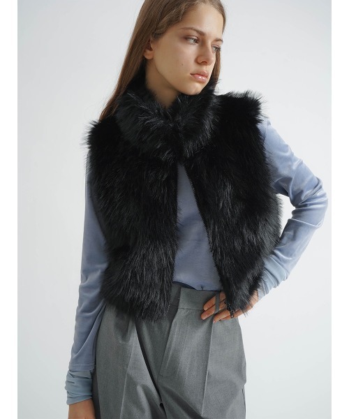 ベスト ジレ DOUBLE ZIP FUR VEST レディース : ZOZOTOWN Yahoo!店