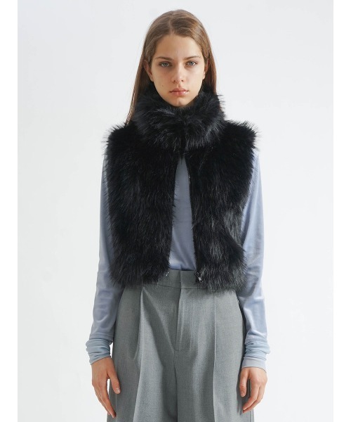 ベスト ジレ DOUBLE ZIP FUR VEST レディース : ZOZOTOWN Yahoo!店