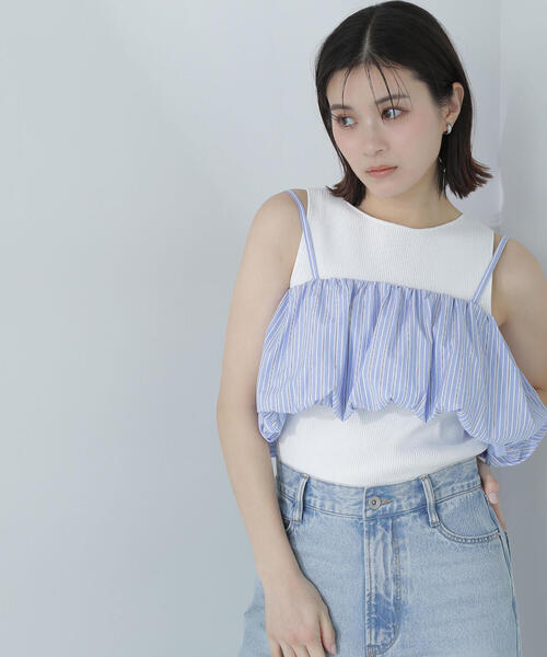 ブラウス シャツ 「Oggi掲載」バルーンビスチェセットシャツ レディース Oggi掲載】バルーンビスチェセットシャツ | NATURAL BEAUTY