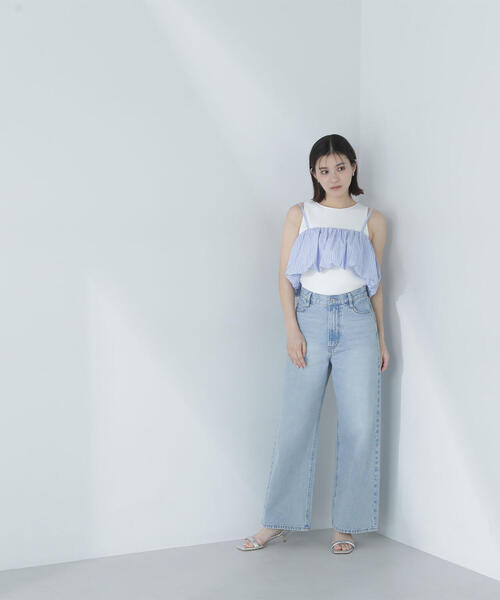 ブラウス シャツ 「Oggi掲載」バルーンビスチェセットシャツ レディース NATURAL BEAUTY BASIC ブラウス シャツ 「Oggi掲載」バルーン