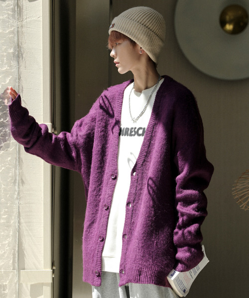 「neos」 「ACQUIESCE」ニットカーディガン LARGE ブラウン メンズ_画像2