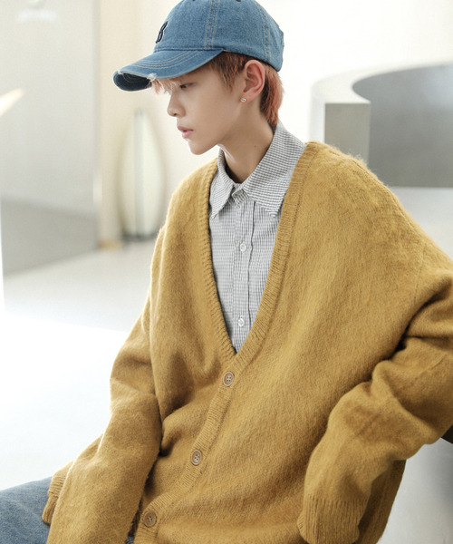 「neos」 「ACQUIESCE」ニットカーディガン LARGE ブラウン メンズ_画像3