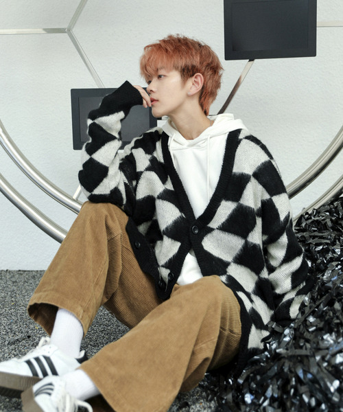 「neos」 「ACQUIESCE」ニットカーディガン LARGE ブラウン メンズ_画像6