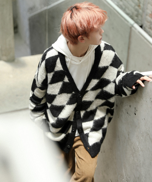 「neos」 「ACQUIESCE」ニットカーディガン LARGE ブラウン メンズ_画像8