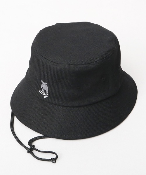 moz（モズ） 帽子 ハット あご紐付き リネン混 綿麻 バケットハット