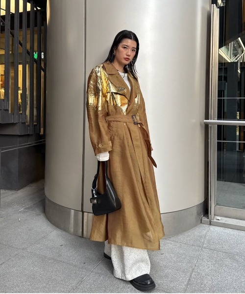 Ameri（アメリ） トレンチコート コート FOIL PAINTING SHEER TRENCH