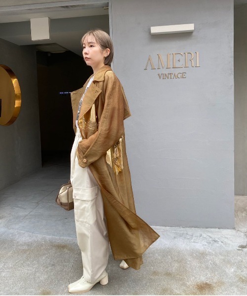 Ameri（アメリ） トレンチコート コート FOIL PAINTING SHEER TRENCH
