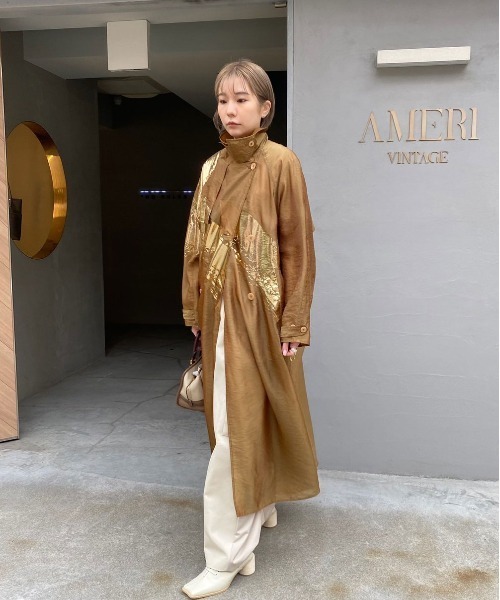 Ameri（アメリ） トレンチコート コート FOIL PAINTING SHEER TRENCH