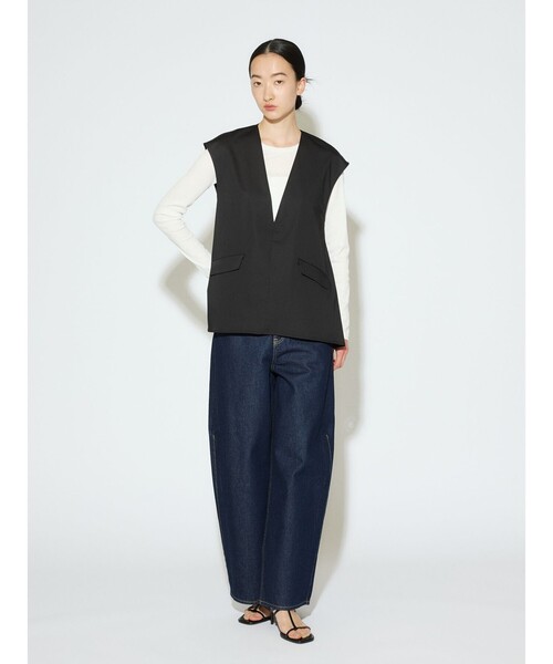 ベスト ジレ MIDIUMISOLID for Ladies Vネックノースリーブプルオーバー レディース MIDIUMISOLID ベスト ジレ for Ladies Vネックノースリーブプル