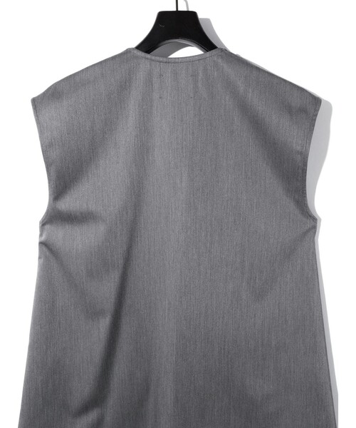 MIDIUMISOLID ベスト ジレ for Ladies Vネックノースリーブプル