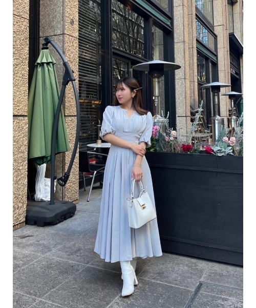 ワンピース Her lip to Fountain Lace Up Bow Dress 新色】Fountain Lace Up Bow Dress