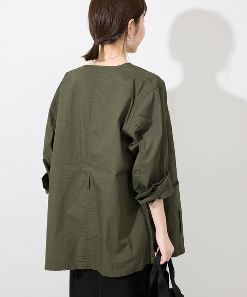 SLOBE IENA コート アウター ノーカラーサファリブルゾン