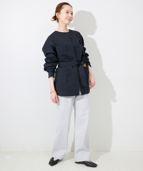 SALE【SLOBE IENA】ノーカラーリバーブルゾン スプリングコート SLOBE IENA コート アウター ノーカラーサファリブルゾン