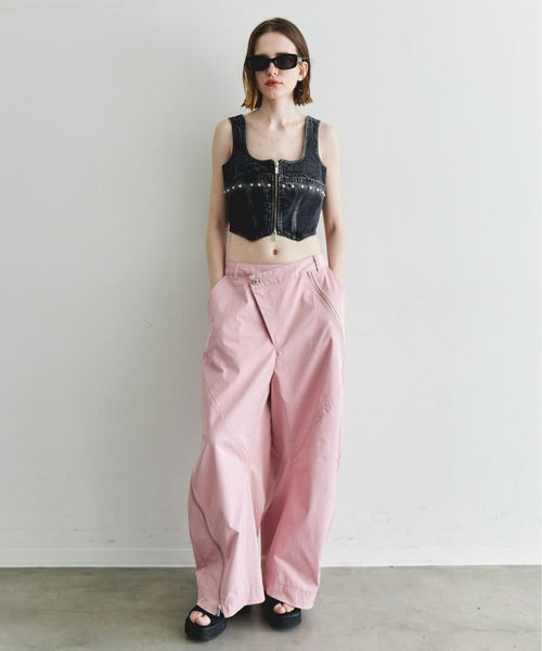 MAISON SPECIAL パンツ Asymmetry Zipper Curve Pants