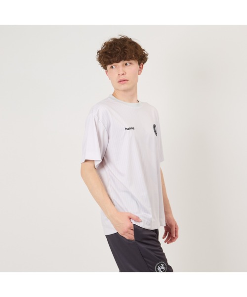 横浜FC hummel ヒュンメル トレーニングシャツ プラシャツ GK XO hummel ヒュンメル プラクティスシャツ(ブルー×ブラック
