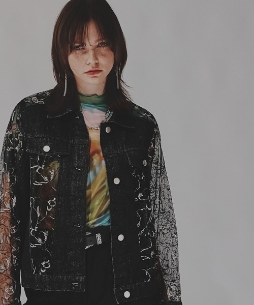 【完売品】HARE デニムシアーキリカエブルゾン ブラック F HARE（ハレ）の「デニムシアーキリカエブルゾン(HARE)（ブルゾン