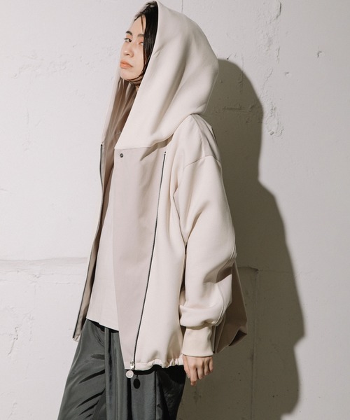 「MARECHAL TERRE」 ジップアップブルゾン MEDIUM アイボリー レディース