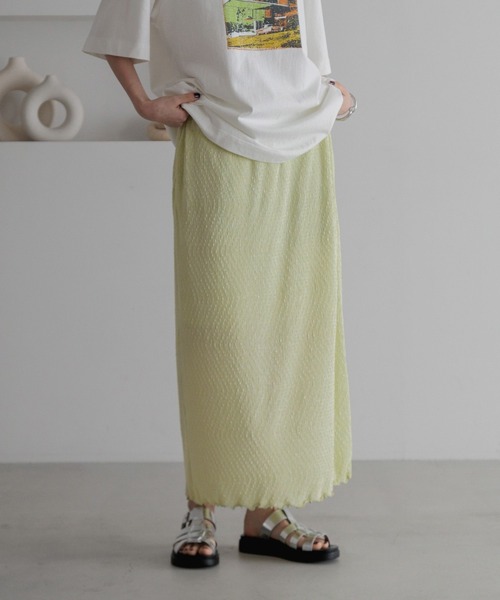 LOWRYS FARM スカート シャイニープリーツタイトスカート 327978