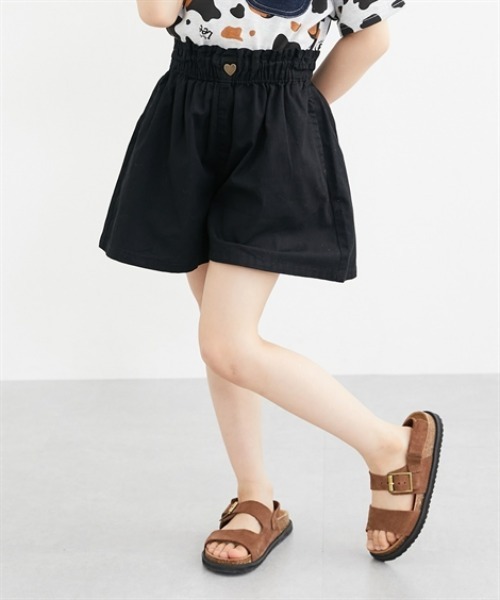 パンツ ハートボタンイージーキュロット 「綿100%」 キッズ 子供服