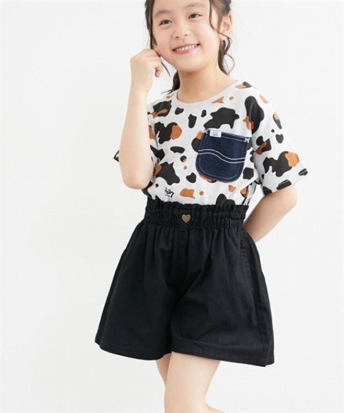 パンツ ハートボタンイージーキュロット 「綿100%」 キッズ 子供服