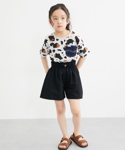 パンツ ハートボタンイージーキュロット 「綿100%」 キッズ 子供服