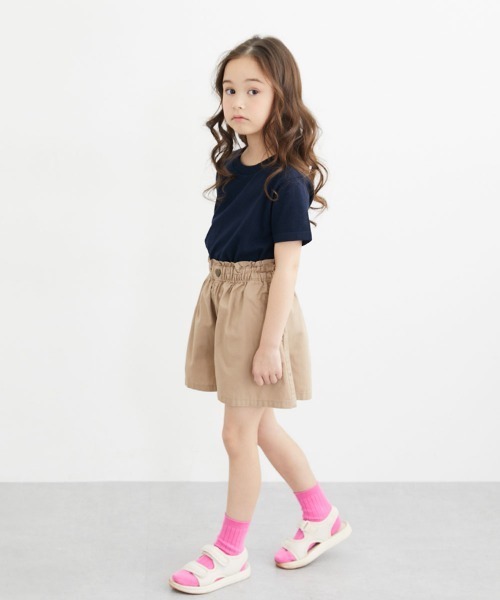 パンツ ハートボタンイージーキュロット 「綿100%」 キッズ 子供服