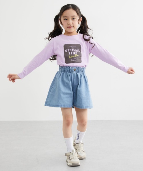 パンツ ハートボタンイージーキュロット 「綿100%」 キッズ 子供服