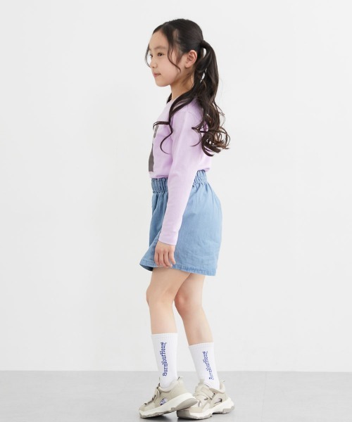 パンツ ハートボタンイージーキュロット 「綿100%」 キッズ 子供服