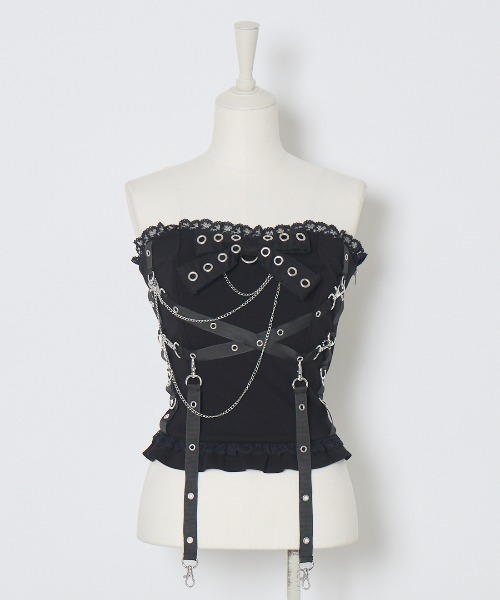 トップス AVENCHUMU Zip heart & chain ruffle gilet Zip heart ＆ chain ruffle gilet – AVENCHUMU （アバンチュウム）