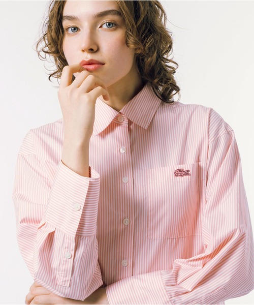 「LACOSTE」 長袖シャツ 38 ピンク レディース