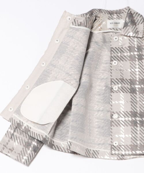 コート アウター 「SOI-MeME」check lame jacquard jacket レディースの画像