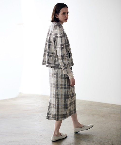 コート アウター 「SOI-MeME」check lame jacquard jacket レディースの画像
