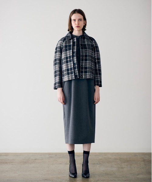 コート アウター 「SOI-MeME」check lame jacquard jacket レディースの画像