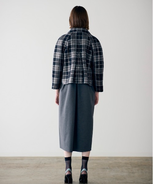 コート アウター 「SOI-MeME」check lame jacquard jacket レディースの画像