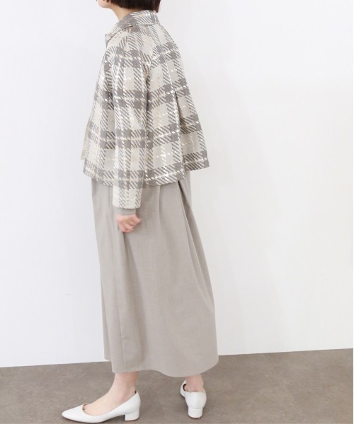 コート アウター 「SOI-MeME」check lame jacquard jacket レディースの画像