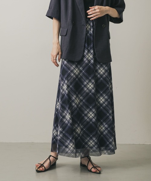 SENSE OF PLACE by URBAN RESEARCH ロング スカート シアーチェック