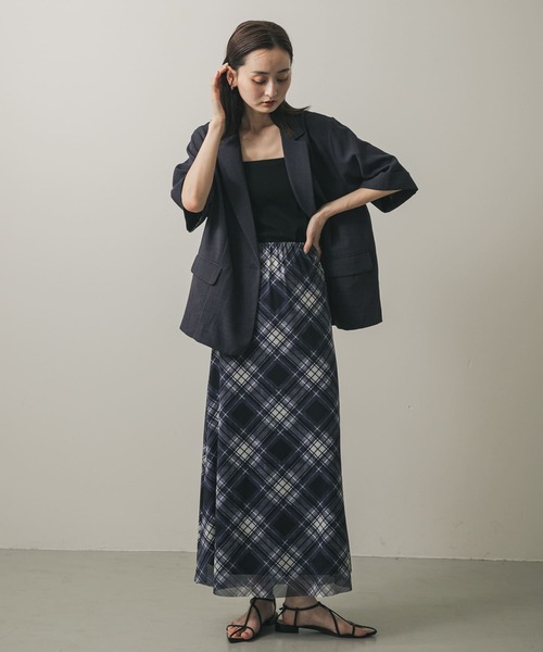 SENSE OF PLACE by URBAN RESEARCH ロング スカート シアーチェック