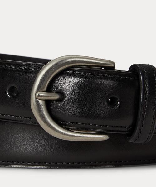 【極上品】【RL】ＲＡＬＰＨ ＬＡＵＲＥＮ　高級カーフスキンベルト　英国製正規品 POLO RALPH LAUREN ベルト フルグレイン レザー メンズ