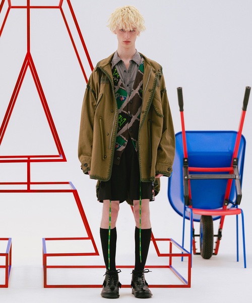 モッズコート コート HAND KNITTING MILITARY COAT メンズ レディースの画像