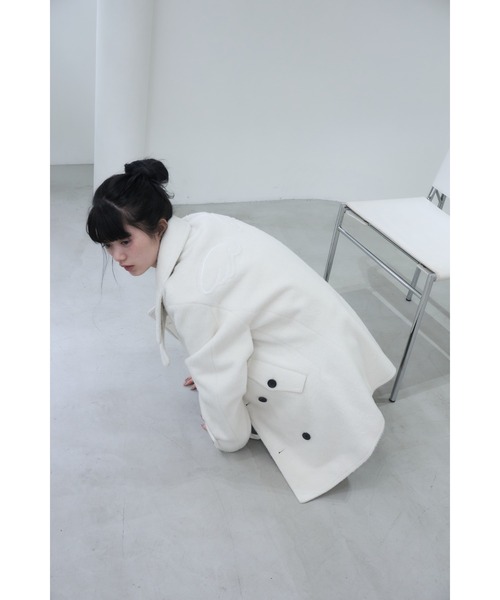 ジャケット・アウター smyeon Middle shaggy coat white Smyeon コート アウター Middle shaggy coat/ミドルシャギーコート