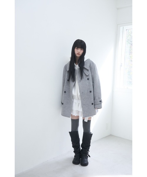 ジャケット・アウター smyeon Middle shaggy coat white Smyeon コート アウター Middle shaggy coat/ミドルシャギーコート