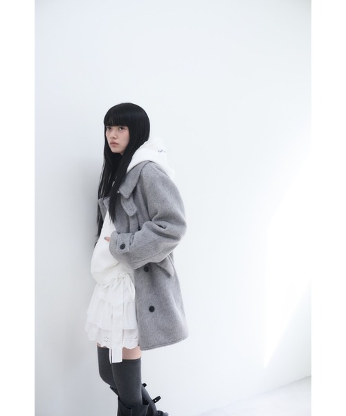 ジャケット・アウター smyeon Middle shaggy coat white Smyeon コート アウター Middle shaggy coat/ミドルシャギーコート