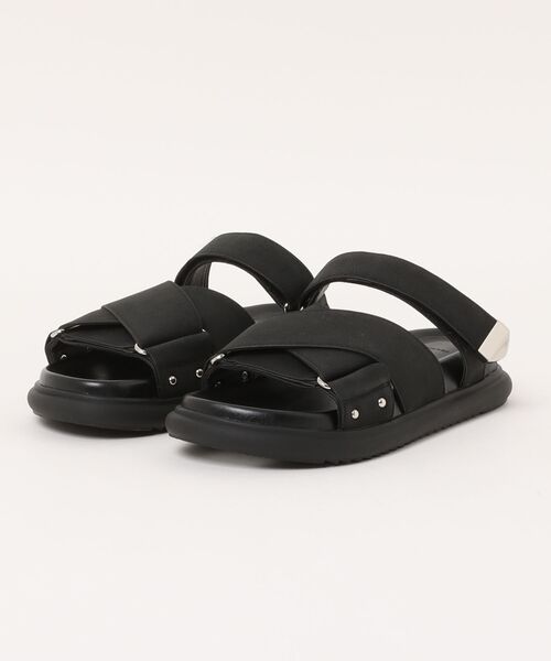 「JEANASIS」 フラットサンダル MEDIUM ブラック レディース_画像2