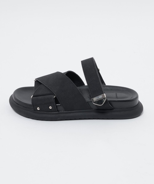 「JEANASIS」 フラットサンダル MEDIUM ブラック レディース_画像3