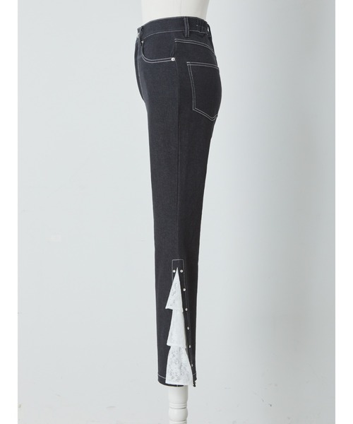 [Me roir] обработка ботинки cut Denim брюки S голубой женский 