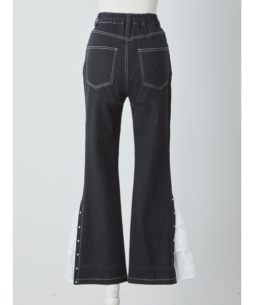 [Me roir] обработка ботинки cut Denim брюки S голубой женский 