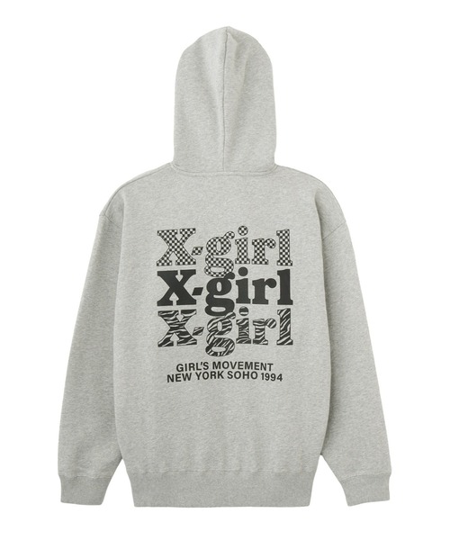 X-girl（エックスガール） パーカー THREE LAYER LOGO ZIP UP SWEAT