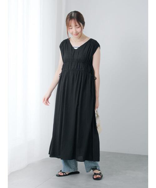 「Te chichi TERRASSE」 ノースリーブワンピース F ブラック レディース_画像5