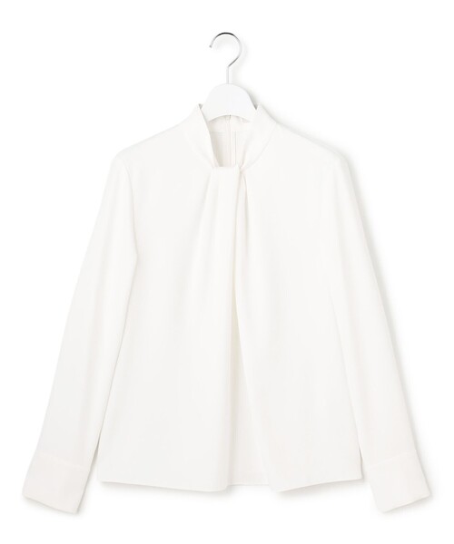 ☆ICBストレッチシャツ☆ 先行予約】ストレッチシルキーツイル タイブラウス / ICB L
