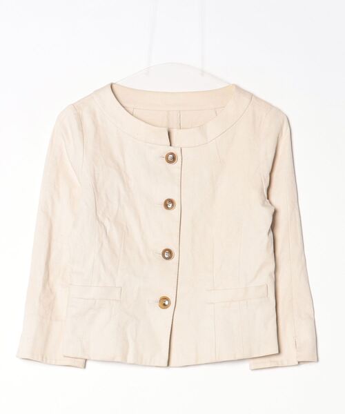 TOMORROWLAND（トゥモローランド） ノーカラージャケット 38 ベージュ